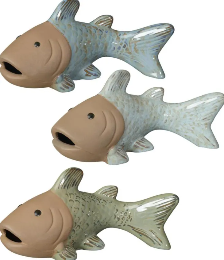 Poisson en terre cuite émaillée Deroma Bubble - 25 x 9 x 10 cm