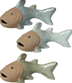 Poisson en terre cuite émaillée Deroma Bubble - 15 x 9 x 10 cm