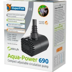 Pompe à eau pour aquarium et fontaine intérieure, puissance supérieure - SUPERFISH Aqua Power 690