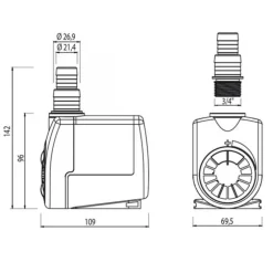 Pompe submersible, débit élevé, NEWA - modèle New Jet NJ2300 - 2300L/h