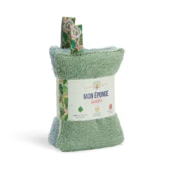 Éponges lavables de cuisine bio coloris vert Anotherway – lot de 2