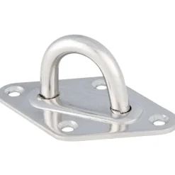 Pontet en inox sur platine losange Ø 8 cm