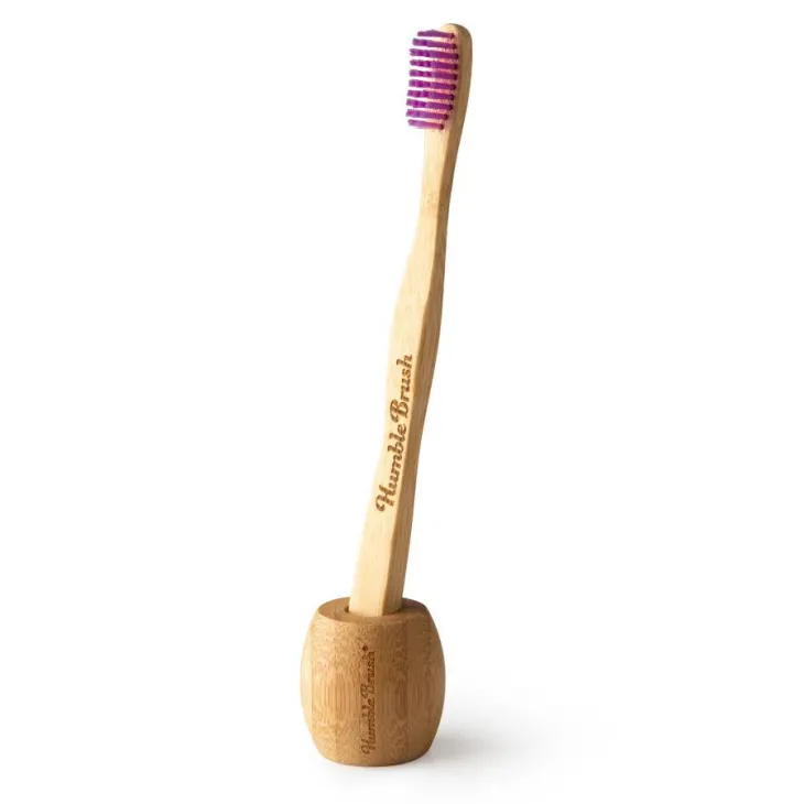 Porte brosse à dents coloris beige en bambou