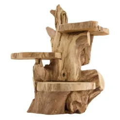 Porte plante en bois racine coloris naturel – 35 x 38 x 40 cm