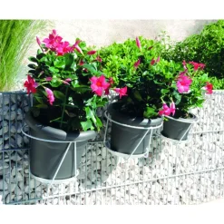 Porte pot avec soucoupe en métal blanc Ø 25 cm