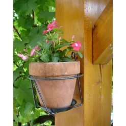 Porte pot mural soucoupe gris Ø 16/18 cm