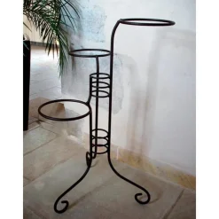 Porte-plantes 3 pots gris