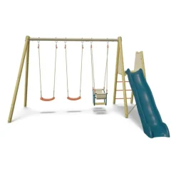 Portique 2 balançoires 1 nacelle 1 toboggan Trigano - 2,32 m