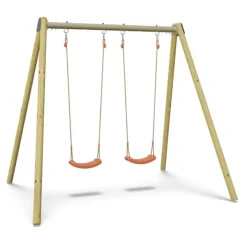 Portique 2 balançoires avec siège bébé en métal Trigano - 2,32 m