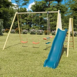 Portique 2 balançoires en bois et métal Trigano - 2,32 m