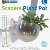 Pot à plantes pour aquascaping en verre coloris transparent avec ventouses SuperFish - 9 x 6 cm