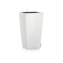 Pot à réserve d'eau blanc Lechuza Cubico Color kit complet - 22 x 22 x 41 cm