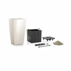 Pot à réserve d'eau Cubico Blanc L.30x30 x H.56 cm