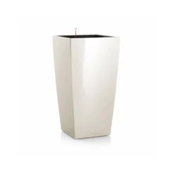 Pot à réserve d'eau Lechuza Cubico Premium 40 blanc - 40 x 40 x 75 cm