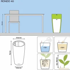 Pot à réserve d'eau Rondo Rouge scarlet Ø.40 x H.75 cm