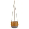 Pot à suspendre ocre en céramique Mica Décorations Resa - H 11,5 x Ø 13,5 cm