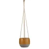 Pot à suspendre ocre en céramique Mica Décorations Resa - H 13,5 x Ø 16 cm