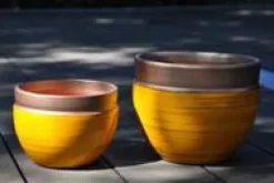 Pot Austral Ibiza Sunshine en terre cuite émaillée H 13 x Ø 16 cm