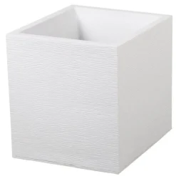Pot carré Graphit blanc L.40 x l.40 x H.40 cm
