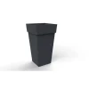 Pot carré haut gris anthracite Eda Toscane – 43,3 x 43,3 cm