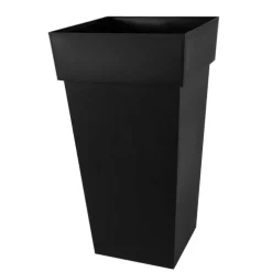 Pot carré haut gris anthracite Eda Toscane – 43,3 x 43,3 cm