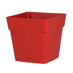 Pot carre Toscane Rouge rubis L24,8 x l24,8 x H24