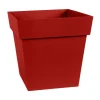 Pot carre Toscane Rouge rubis L32 x l32 x H32