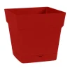 Pot carre Toscane Rouge rubis L17,4 x l17,4 x H17