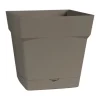 Pot carre Toscane Taupe L24,8 x l24,8 x H24