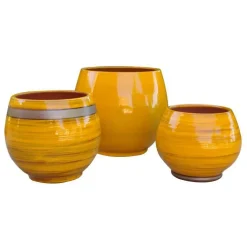 Pot coloris jaune en terre émaillée Bahia - Ø 35 cm