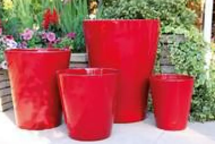 Pot coloris rouge en terre émaillée Sydney - Ø 45 cm