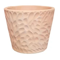 Pot conique en terre cuite coloris beige Poterie du Bousquet Artisan - Ø 55 x H 46 cm
