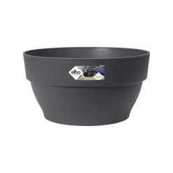 Pot coupe en plastique gris anthracite Elho Vibia - Ø 34 cm