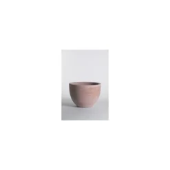 Pot Cuvier bas contemporain en terre claire H 32 x Ø 44 cm