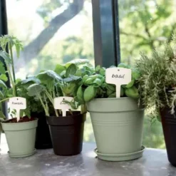 Pot de culture en polypropylène vert pierre Elho Green basics - Ø 19 x H 17,4 cm