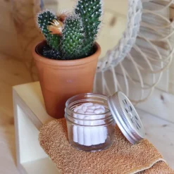 Pot de rangement en verre transparent