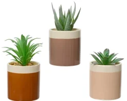 Pot de succulente coloris marron en céramique - Ø 6 cm