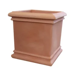 Pot double paroi Toscana carré en polyéthylène Euro3plast - 50 cm