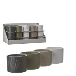 Pot en céramique gris Era - Ø 10 x H 8,5 cm