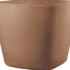 Pot en plastique injecté coloris marron Deroma Origin Quadro cotto - 28 x 28 x 23,5 cm