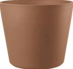 Pot en plastique injecté coloris rouge Deroma Origin Vaso cotto à roulettes - Ø 78 x H 64 cm