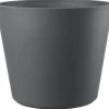 Pot en plastique injecté coloris gris Deroma Origin Vaso grigio - Ø 29 x H 24 cm