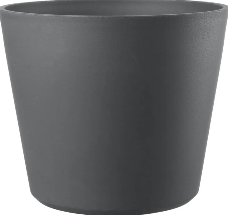Pot en plastique injecté coloris gris Deroma Origin Vaso grigio - Ø 29 x H 24 cm