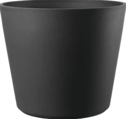 Pot en plastique injecté coloris gris Deroma Origin Vaso anthracite à roulettes - Ø 78 x H 64 cm