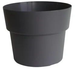 Pot en plastique recyclé gris Ardoise Cocoripot 24 L - Ø 38 x H 30 cm