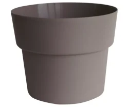 Pot en plastique recyclé taupe Cocoripot 10 L - Ø 28 x H 22 cm
