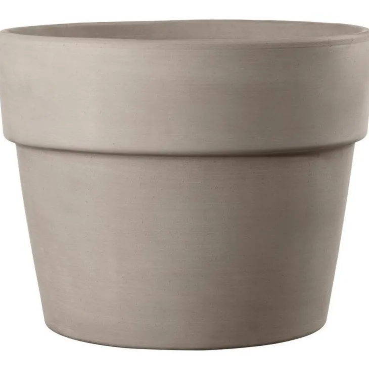 Pot en terre cuite gris Deroma Perfetto Grafite - Ø 24 x H 19,7 cm