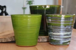 Pot en terre cuite émaillée vert Forêt Les Poteries d’Albi Odyssée - Ø 23 x H 21 cm