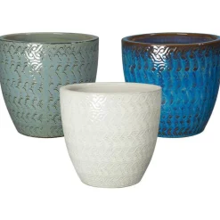 Pot en terre cuite émaillée Deroma Woolly - Ø 29 x H 26 cm