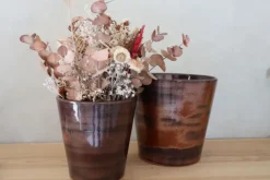 Pot en terre cuite émaillée marron Châtaigne Les Poteries d’Albi Odyssée - Ø 23 x H 21 cm